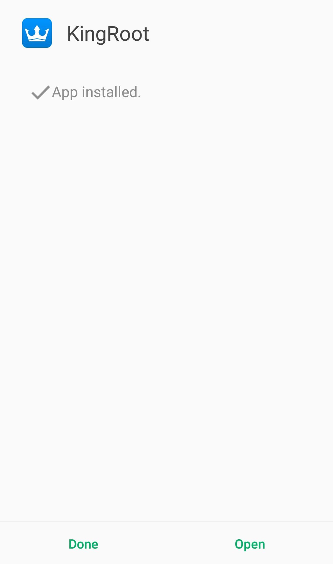Kingroot app successfully installed