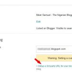Edit publishing settings on blogger blog