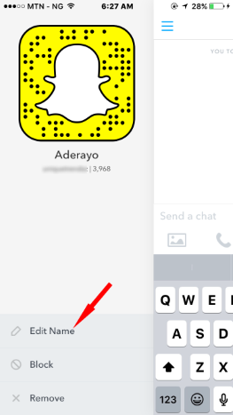 Edit Snapchat friend display name