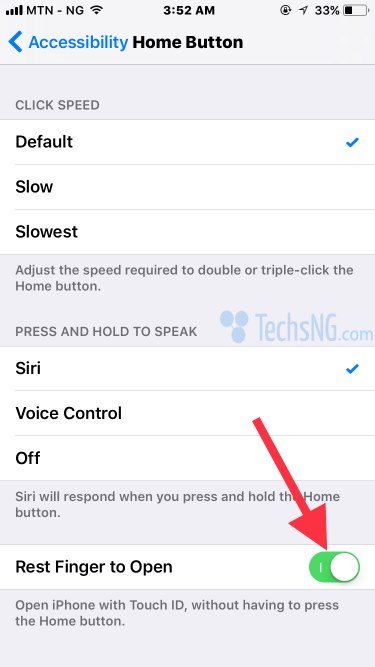 Rest finger to unlock trick on iPhone 6