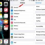 Settings, general and software update on iPhone