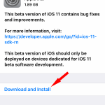 iOS 11 OS update on iPhone
