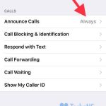 iPhone trick to announce calls