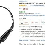 LG HBS-730 on amazon