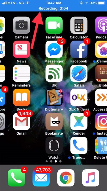 iPhone screen record on iOS 11