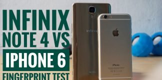 Infinix Note 4 VS iPhone 6 fingerprint test