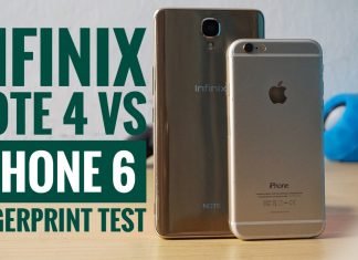 Infinix Note 4 VS iPhone 6 fingerprint test