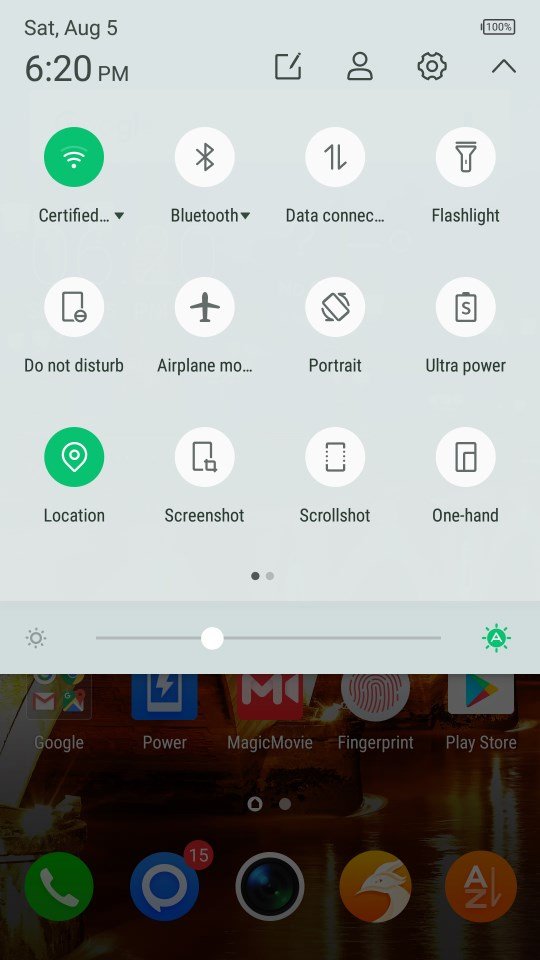 take screenshots on infinix phone via quick option menu