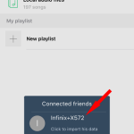 Xender for iPhone connected to Android device