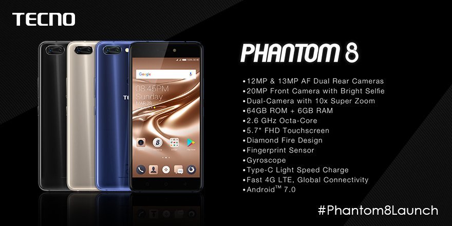 Tecno Phantom 8 specs