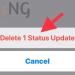 Confirm deleting the whatsapp status update on iPhone