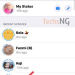 Go to the status tab on whatsapp