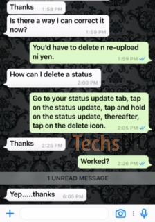 Successfully Deleted whatsapp status