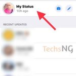 tap on my status option on whatsapp