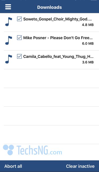 downloaded songs on iPhone using Tdownloader app
