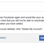 delete facebook permanently option