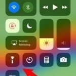 switch on flashlight on iPhone X